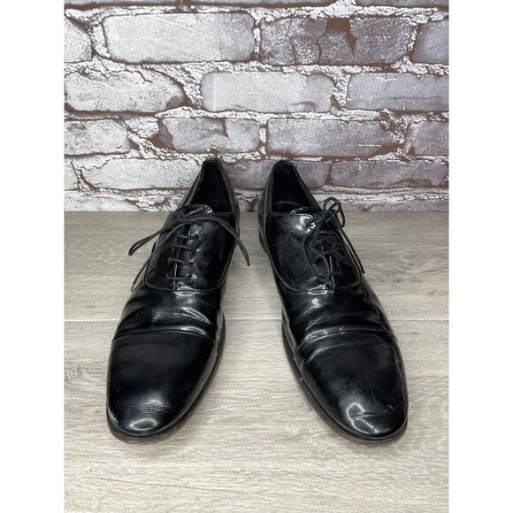 Rolando Sturlini Black Patent Leather Derby Tuxedo Dress Shoes Men’s 45EU/12M US main image 4